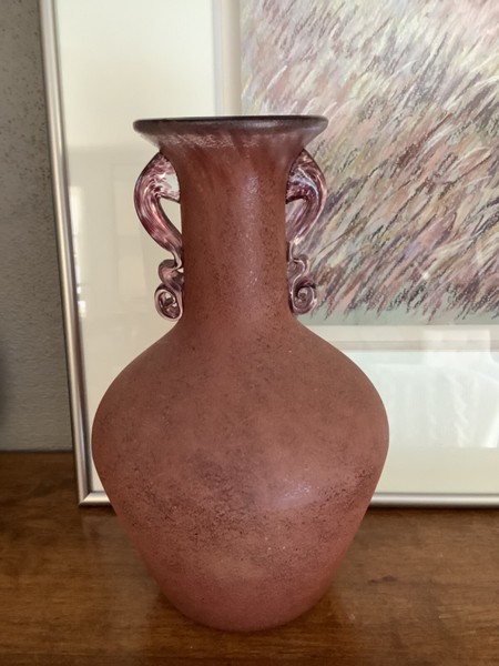 Styled After Seguso Vetri d'Arte Scavo Art Glass Hand Blown Vase