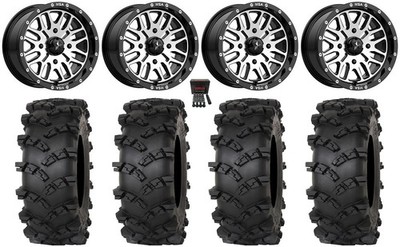 MSA Brute 14'' Wheels Machined 30'' Outlaw M/T Tires Kawasaki Brute Force IRS