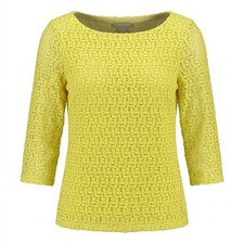 Banana Republic Yellow Lace Crochet 3/4 Sleeve Blouse Women Size 6
