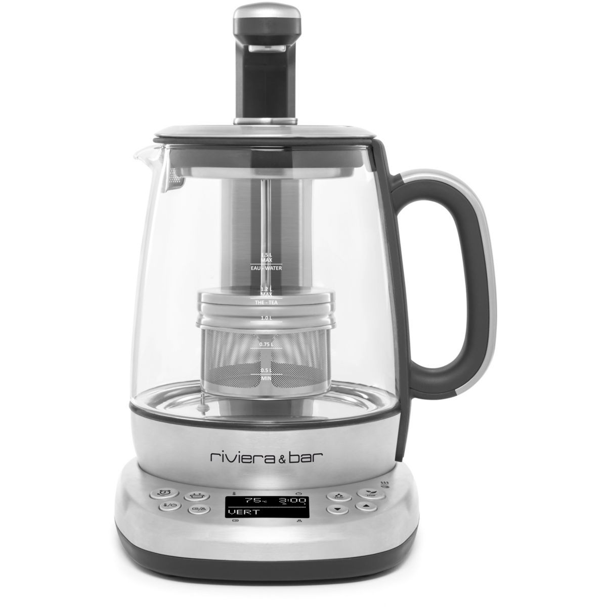 Théière RIVIERA ET BAR BTA850 design haut de gamme Cha Dao Expert en inox et verre