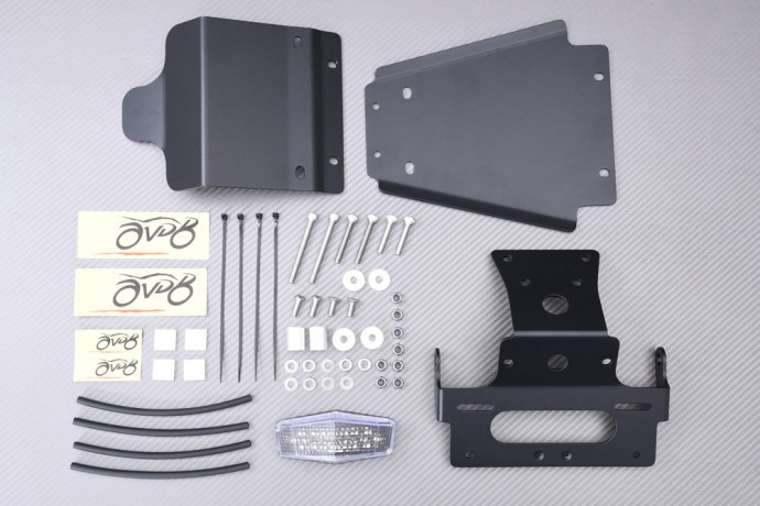 Support plaque d'immatriculation AVDB + feu arrière moto Triumph Bonneville 900 T100 2022-2026