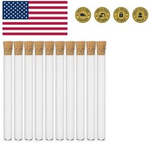 16x150mm Borosilicate Glass Tubes with Cork Stoppers, 23ml Vol, Pack of 10