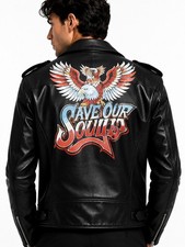 Rare Givenchy Save Our Souls Leather Biker Moto Jacket 54 XL NWT