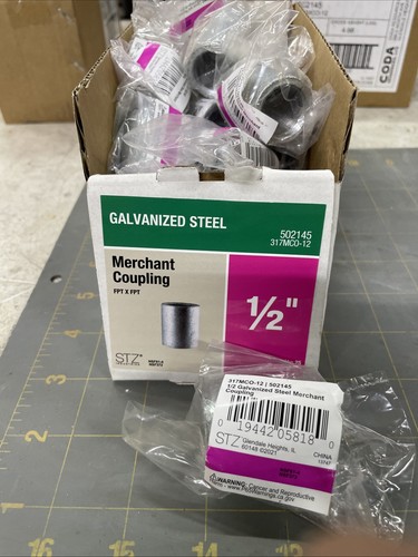 STZ 502145 1/2 In. Galvanized Pipe Merchant Coupling - Quantity 25