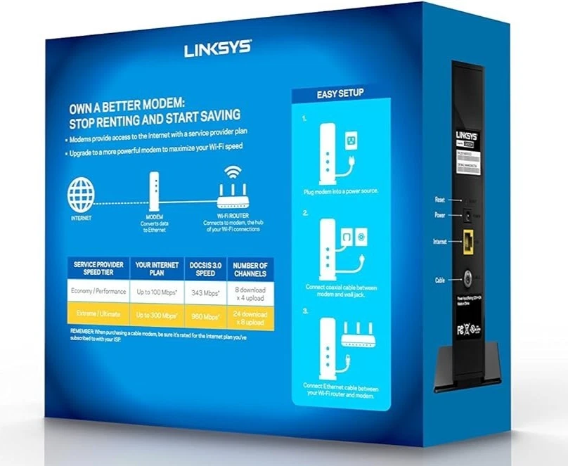 LINKSYS DOCSID 3.0 24x8 Cable Modem Never Used Still In Box - Image 2 of 4