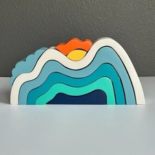 Glacier Rainbow Stacker: 8-Piece Montessori Wooden Toy