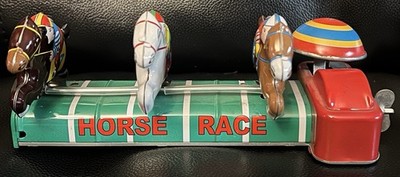 Schylling Tin Wind Up Mechanical Horse Race