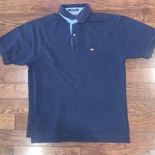 Tommy Hilfiger Men's Navy Blue Short Sleeve Polo Shirt XL