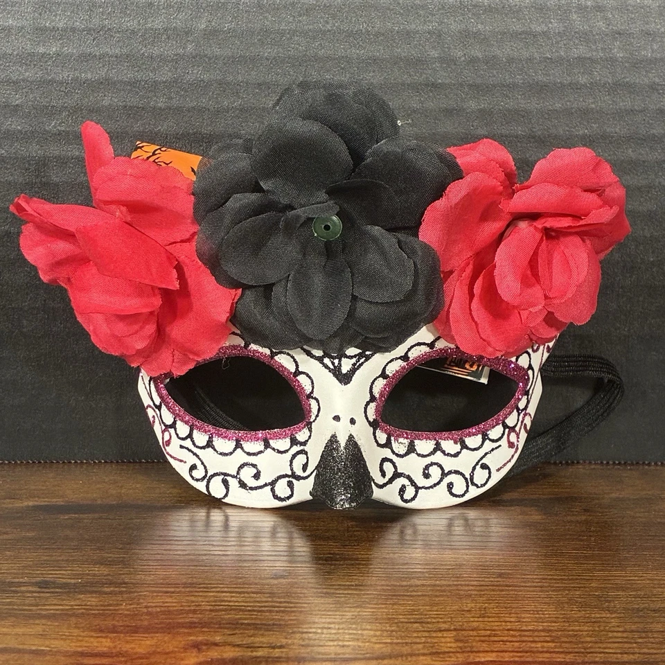 Halloween Catrina Mask,Hat Headband Veil, Catrin Skull Face Mask Day Of The Dead - Image 4 of 4
