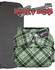 New Green birth-toddler Cloth diaper onesize Rockabums w/ Bamboo charcoal