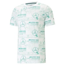 PUMA Mapf1 Graphic Crew Neck Short Sleeve T-Shirt Mens White Casual Tops 5384800