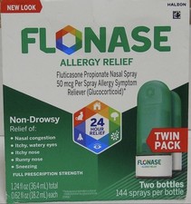 Flonase Allergy Relief Twin Pack 2 X 144 Metered Sprays New Package Exp. 01/2027