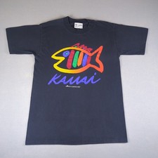 Vintage SGT Leisure Shirt Mens Large Black Kauai Single Stitch Made in USA 1987