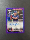 2024 Topps Chrome Update Wyatt Langford Rc Rookie Auto Purple Speckle 015/299