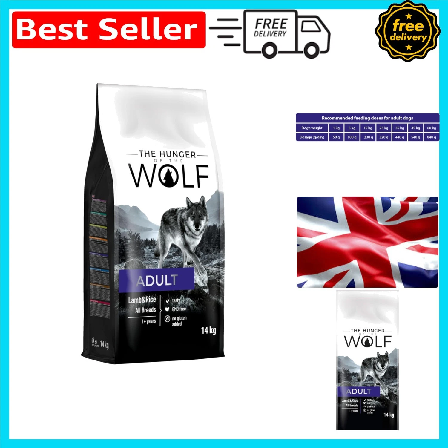 Nutritious Lamb and Rice Dog Food, 14 kg - Perfect for Sensitive Stomachs