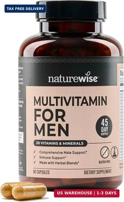 Multivitamin for Men - Daily Male Support - Minerals & Herbs for Ener