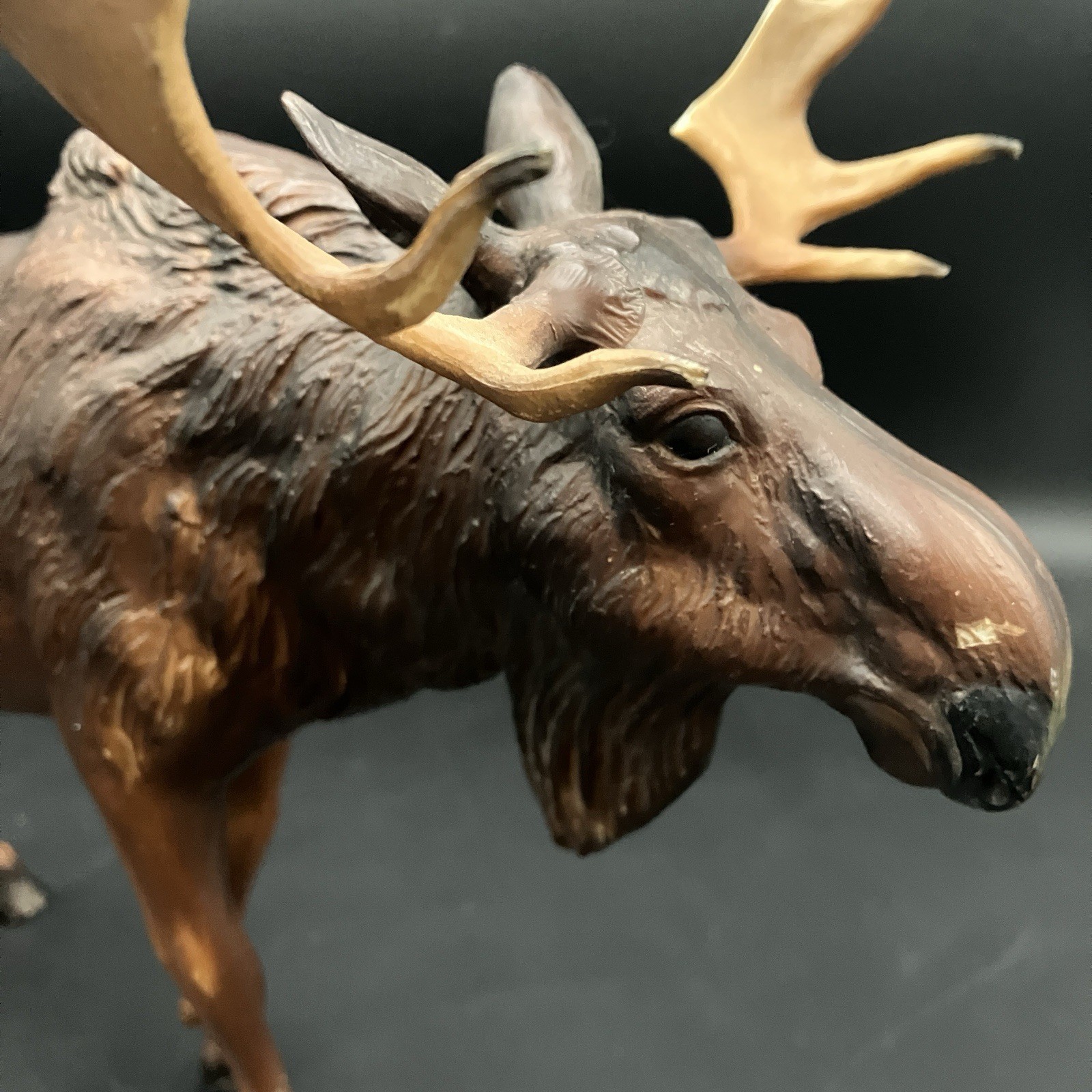 Vintage Breyer Bull Moose #79 12” Wildlife Model 1970s–80s Broken Antler Read