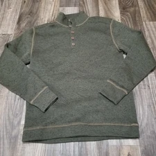 Weatherproof Vintage Henley Green Size S Long Sleeve Cotton Blend Men Shirt
