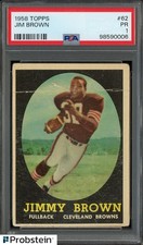 1958 Topps Football #62 Jim Jimmy Brown RC Rookie HOF PSA 1 PR