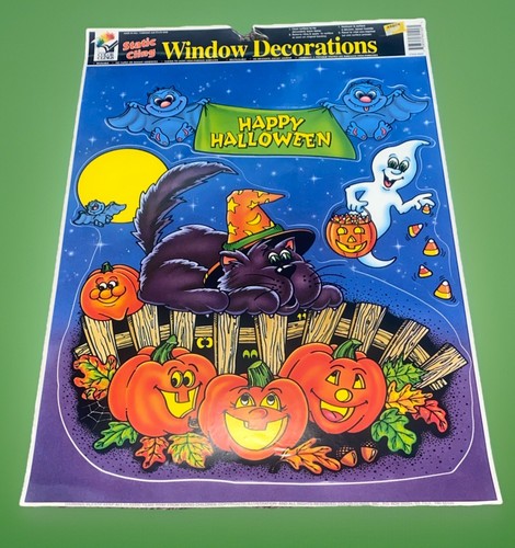 Vintage 90’s Halloween Color Clings Ghost, Witches, Pumpkins Window Clings - Picture 4 of 5