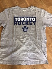 BNWT TORONTO MAPLE LEAFS ICE HOCKEY MENS GREY TSHIRT GENUINE SIZE LARGE