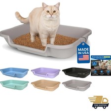 Spacious Open Top Litter Box for Cats - Perfect for Senior and Arthritic Felines