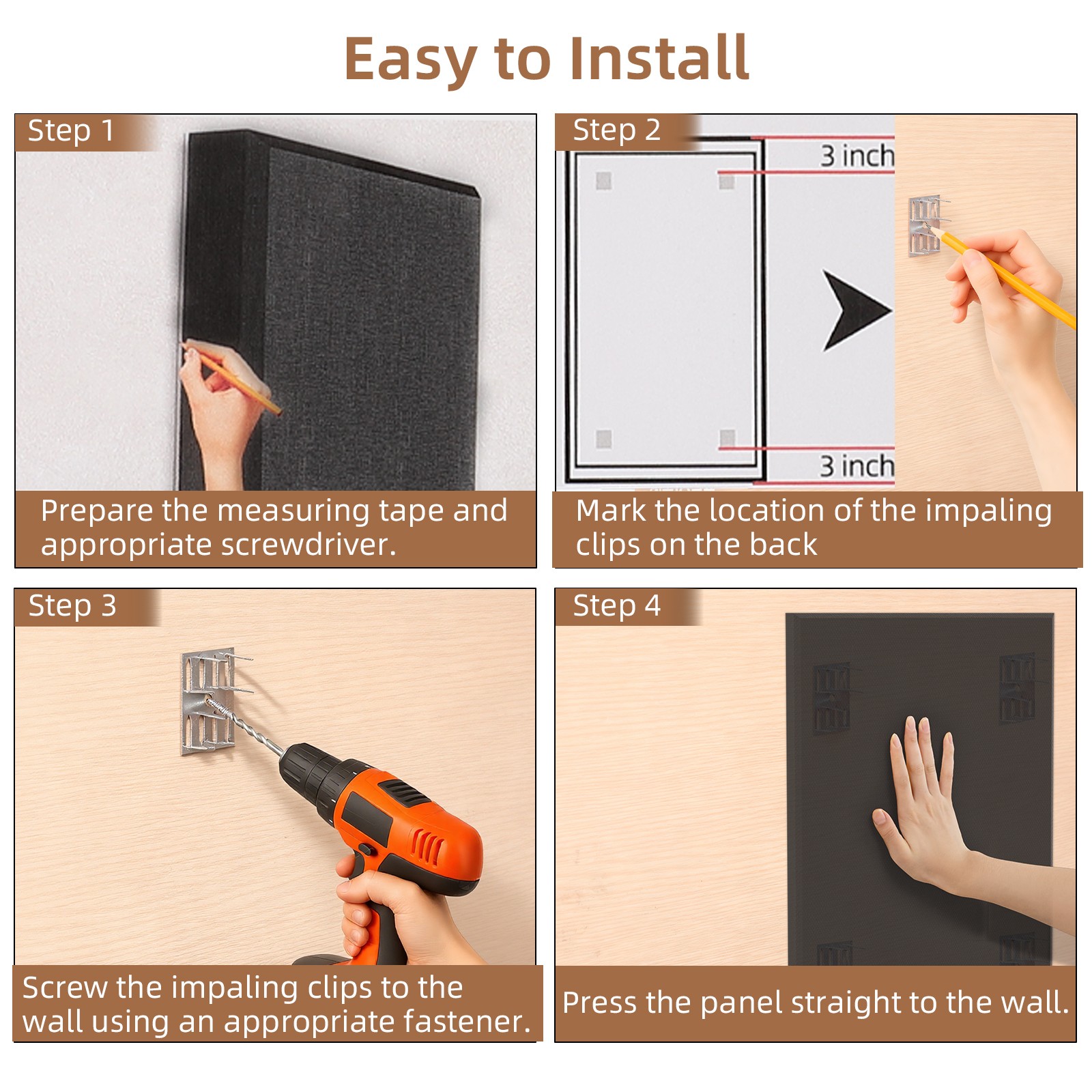 Acoustic Panel Wall 2 Pack: 48"x24"x2" Fiberglass Sound Proofing for Wall