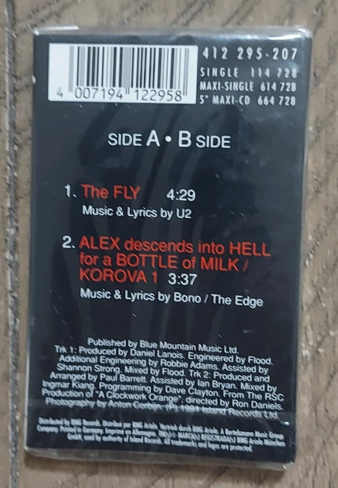 U2 - The Fly - Cassette Single - GERMAN - SEALED - Ultra Rare / 412 295-207  - Image 2 of 4