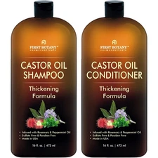 Castor Oil Shampoo & Conditioner Set - Hair Loss, Regrowth, Sulfate Free, 16 oz