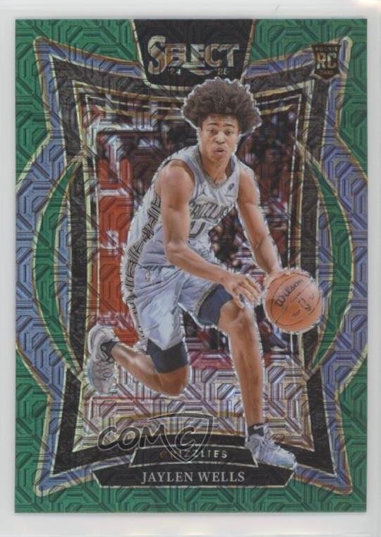 2024-25 Panini Select Concourse Green Mojo Prizm Jaylen Wells #79 Rookie RC 1gv4