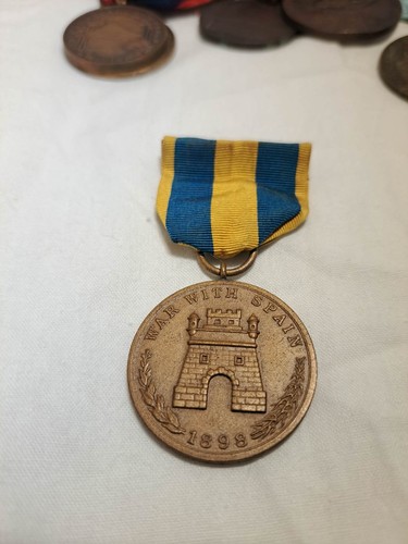 Spanish American War With Spain Medal Numbered 9411 Rare