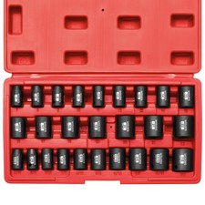 26 PCS 3/8" Drive SAE and Metric Impact Socket Set, SAE 5/16  to 7/8", Metric...