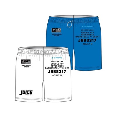 Champro Youth SJBBS317KIT SIZE KIT Juice Reversible Basketball 7'' Shorts