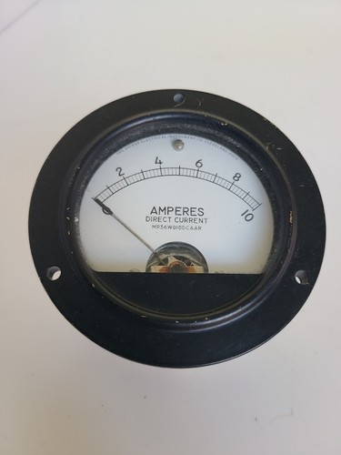 Hickok Electrical analog D.C. AMPERES panel meter , 0-10 A DC MR36W010DCAAR