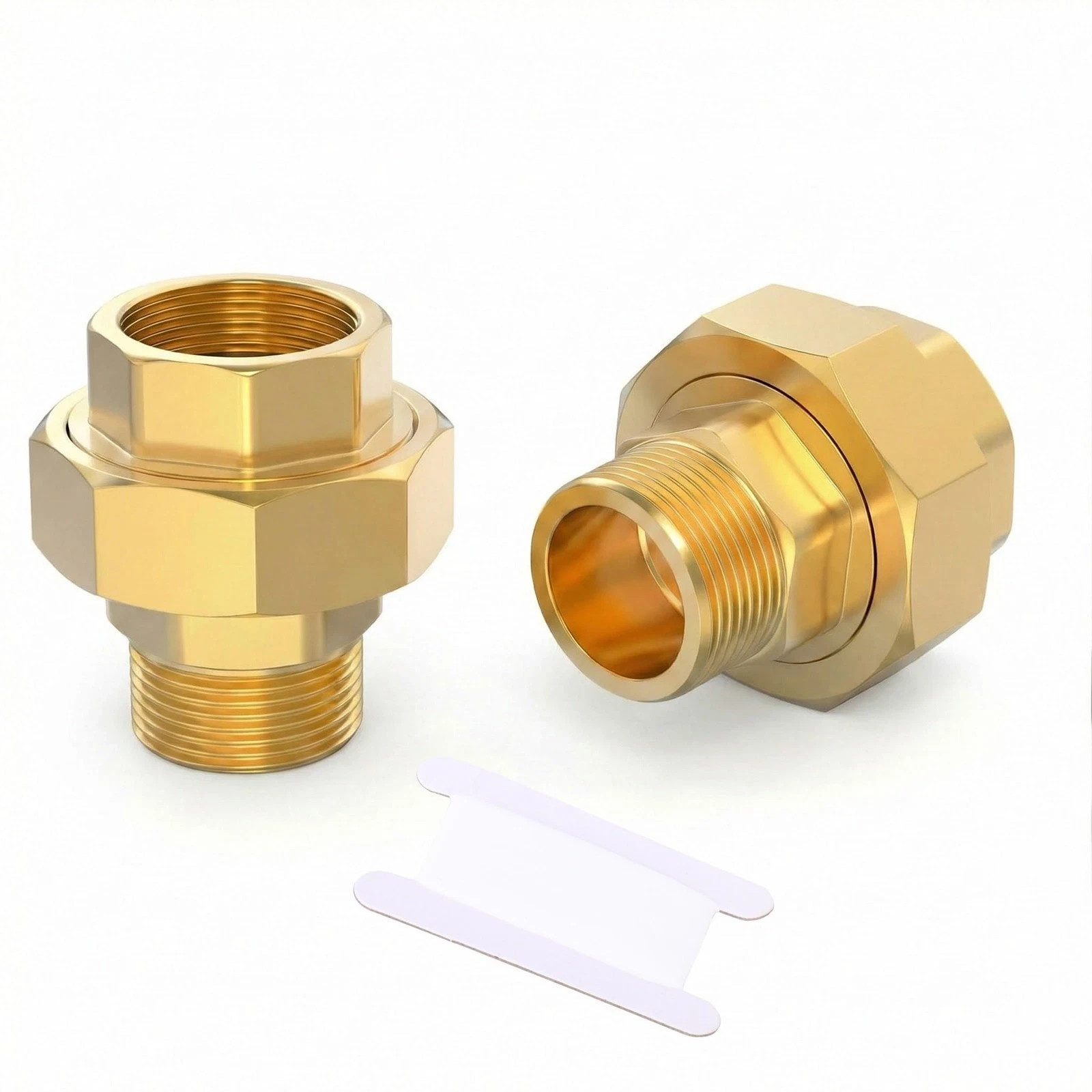 2PCS 3/4" NPT Male x 3/4" NPT Female Pipe Fitting, Brass Union
