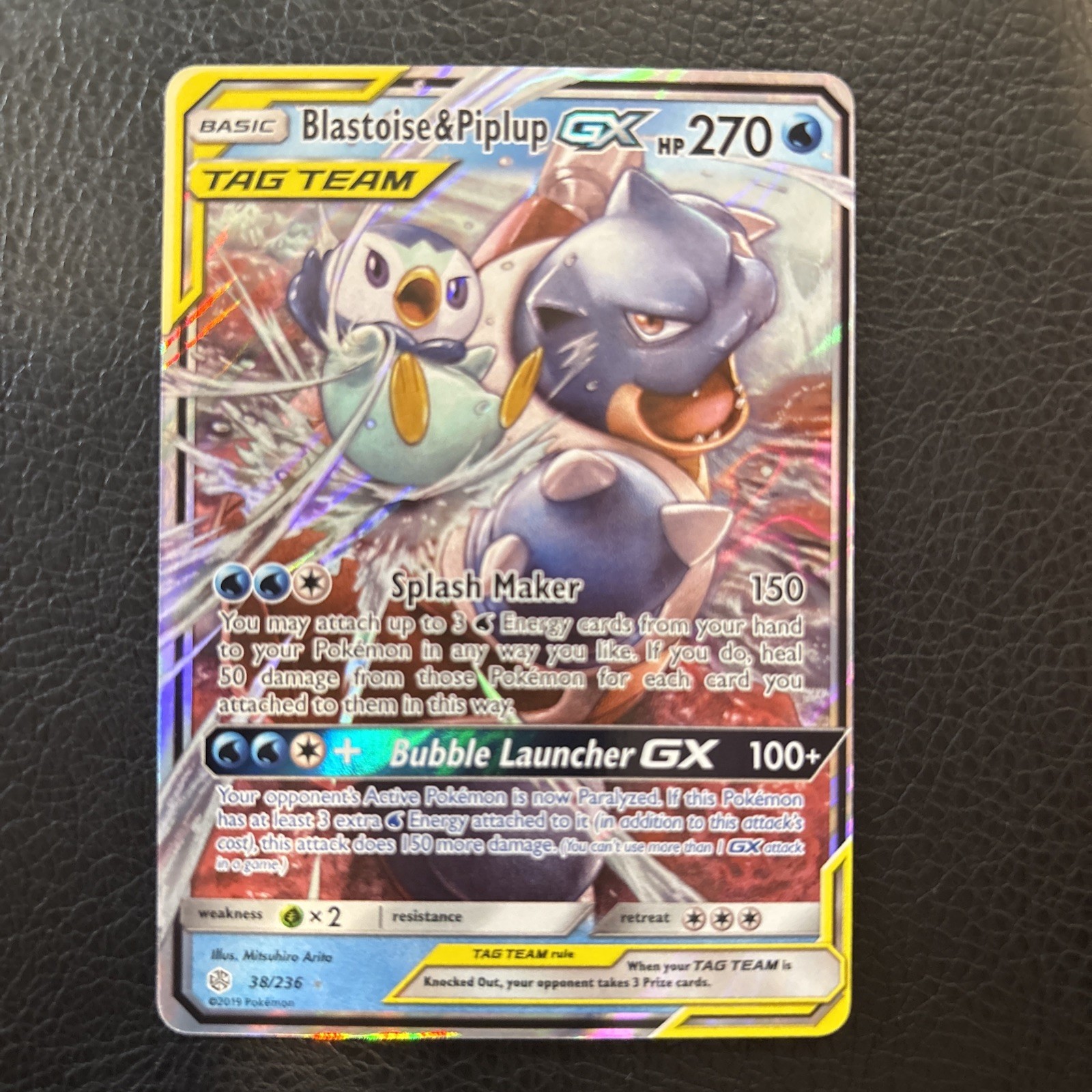 Blastoise & Piplup GX 38/236 Sm-Cosmic Eclipse Holo Pokemon NM Near Mint