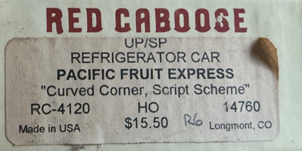 Red Caboose HO Pacific Fruit Express Refrig Car RC-4120 Unassembled Kit #14760 - Image 2 of 2