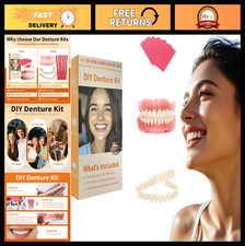 DIY Full Set Fake Teeth for Top Bottom Dentures - Create Your Perfect Smile at