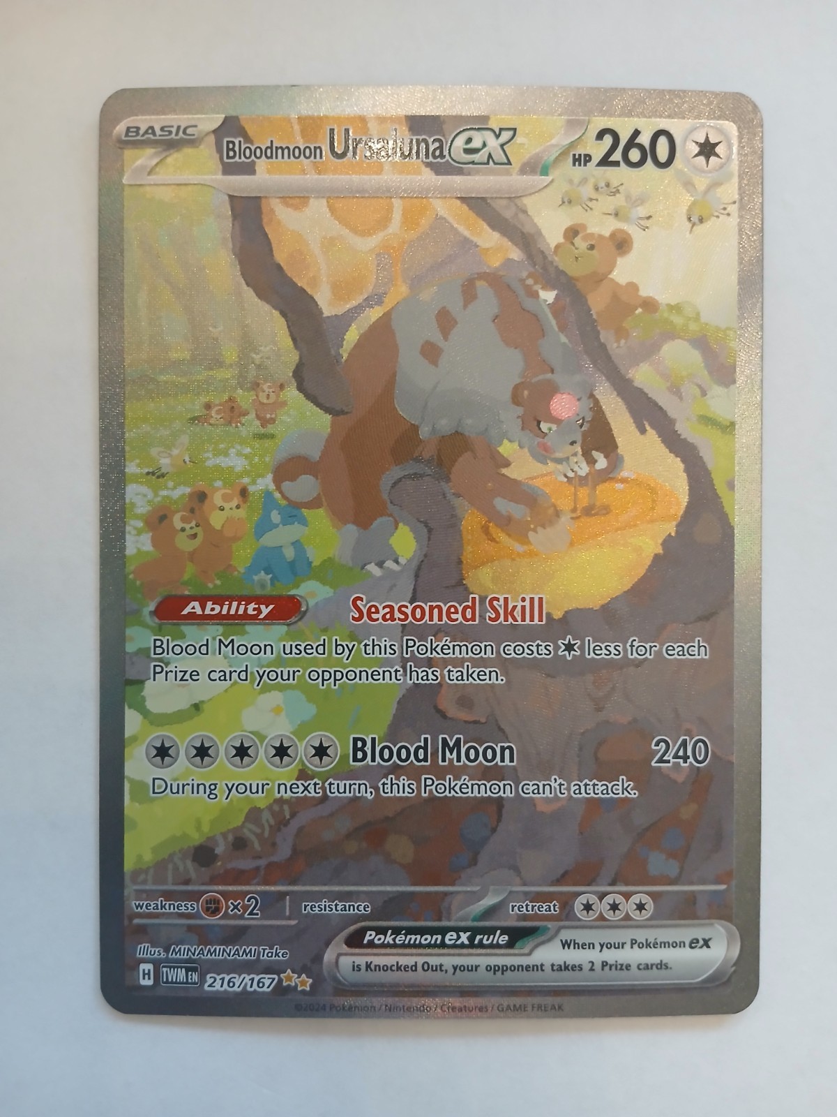 Pokémon TCG Bloodmoon Ursaluna EX Card 216/167 Sir Twilight Masquerade