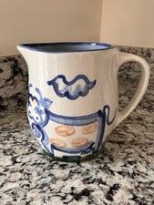 Vintage M.A. Hadley Pottery Stoneware Pitcher, Hand Painted Cow