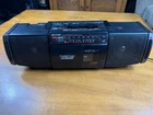 Sharp WQ-T222 TwinCam Dual Cassette Tape Player FM/AM Stereo Radio BoomBox