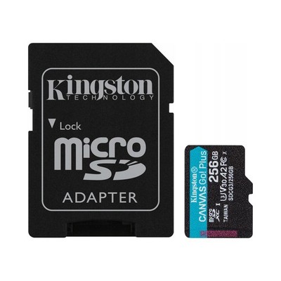 Kingston microSD-Speicherkarte 256 GB Go Plus 170/90 MB/s + Adapter