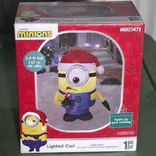 The Minions Carl Christmas Lighted LED Airblown Inflatable 3.5 Ft Gemmy 6023471