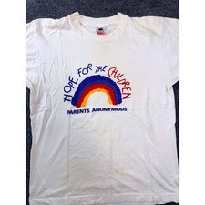 Vintage 90s Parents Anonymous Hope For The Children T-Shirt Made in USA White L