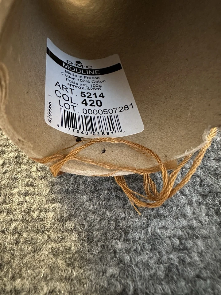 DMC 6-Strand Embroidery Cotton 100g Cone Floss Hazelnut Brown Dark 5214 420 - Image 3 of 3