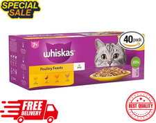 120 X 85g Whiskas Poultry Feasts Mixed Food Pouches in Whiskas Wet Cat Food jely 3.46 per kilo