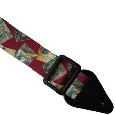 Guitar Strap Parisienne Cafe Theme Leather Ends