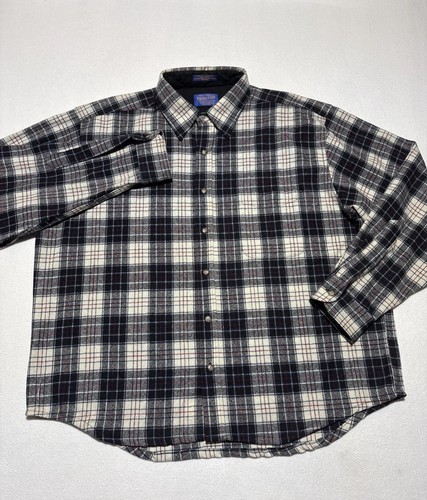PENDLETON Men’s XL 100% Virgin Wool Shirt Plaid Button Down Tartan Macrae - Picture 2 of 11