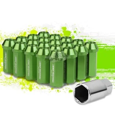 JDM ALUMINUM GUN METAL M12X1.25 25MM OD CLOSED-END 50MM LUG NUTS 20PCS+ADAPTER