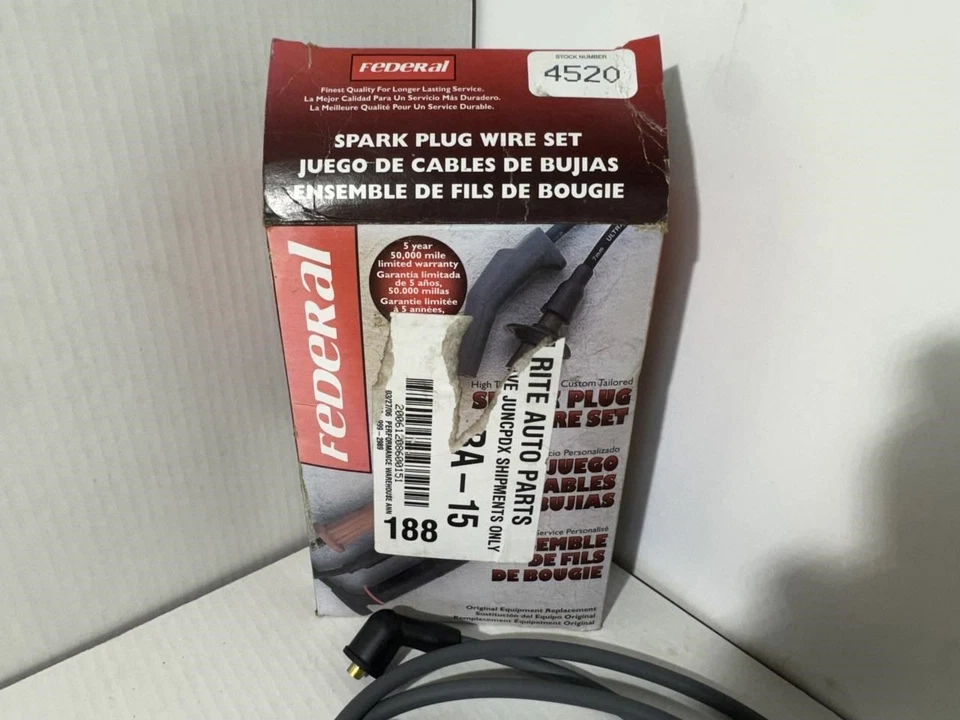 Juego de cables de bujías Federal 4520 1980-1982 Toyota Tercel 1,5 L Foto 3 de 3